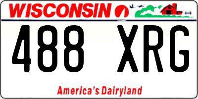 WI license plate 488XRG