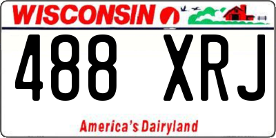 WI license plate 488XRJ