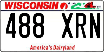 WI license plate 488XRN