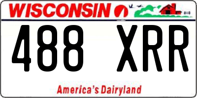 WI license plate 488XRR
