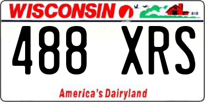 WI license plate 488XRS