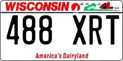 WI license plate 488XRT