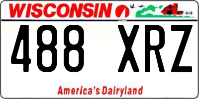 WI license plate 488XRZ