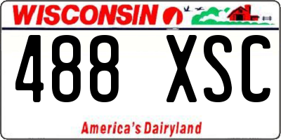 WI license plate 488XSC