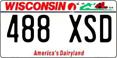 WI license plate 488XSD