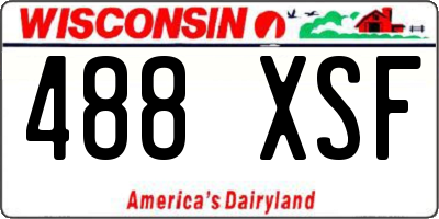 WI license plate 488XSF