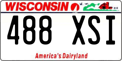 WI license plate 488XSI
