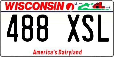 WI license plate 488XSL