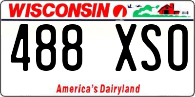 WI license plate 488XSO