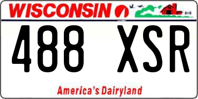 WI license plate 488XSR