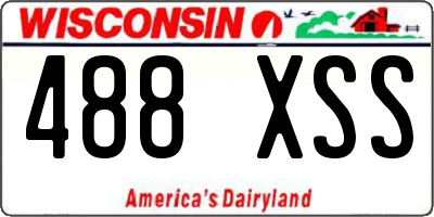 WI license plate 488XSS