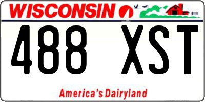 WI license plate 488XST