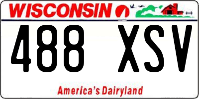 WI license plate 488XSV