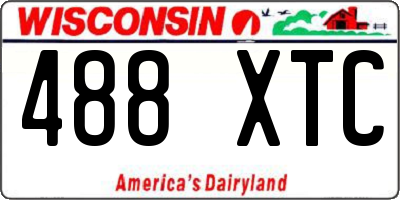 WI license plate 488XTC
