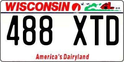 WI license plate 488XTD