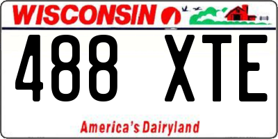 WI license plate 488XTE