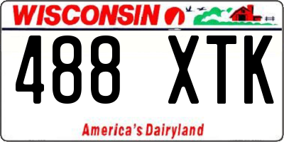 WI license plate 488XTK