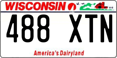 WI license plate 488XTN