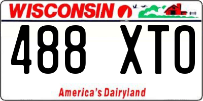 WI license plate 488XTO