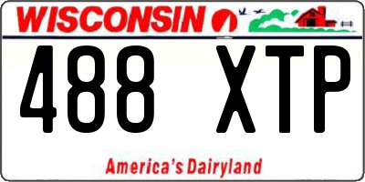 WI license plate 488XTP
