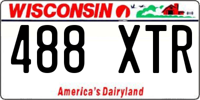 WI license plate 488XTR