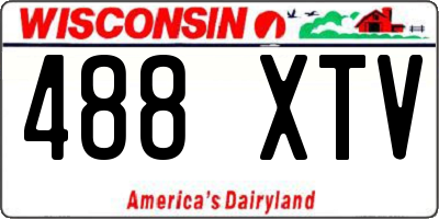 WI license plate 488XTV