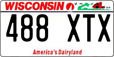 WI license plate 488XTX