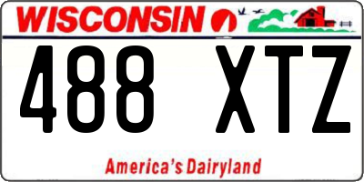 WI license plate 488XTZ