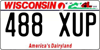 WI license plate 488XUP