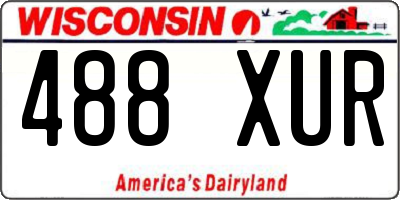 WI license plate 488XUR