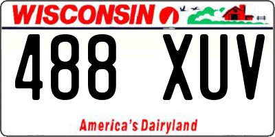 WI license plate 488XUV