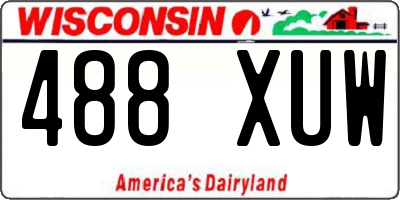 WI license plate 488XUW