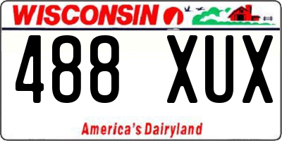 WI license plate 488XUX