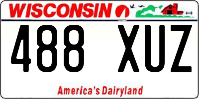 WI license plate 488XUZ