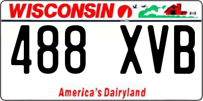 WI license plate 488XVB