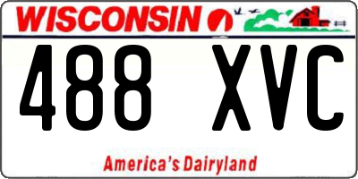 WI license plate 488XVC