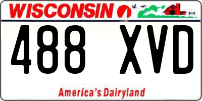 WI license plate 488XVD