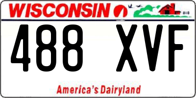 WI license plate 488XVF