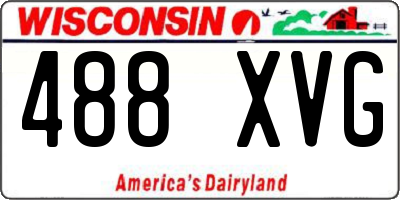 WI license plate 488XVG