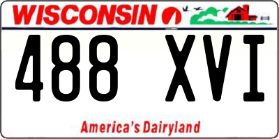 WI license plate 488XVI
