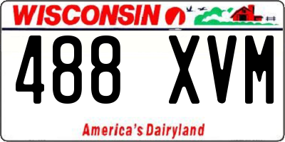 WI license plate 488XVM