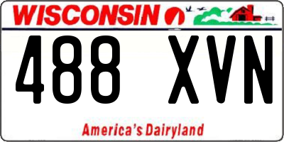 WI license plate 488XVN