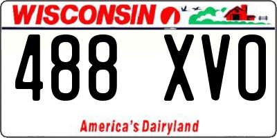 WI license plate 488XVO