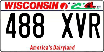 WI license plate 488XVR