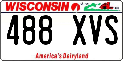 WI license plate 488XVS