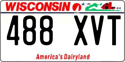 WI license plate 488XVT