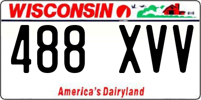 WI license plate 488XVV