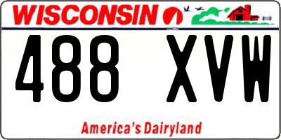 WI license plate 488XVW