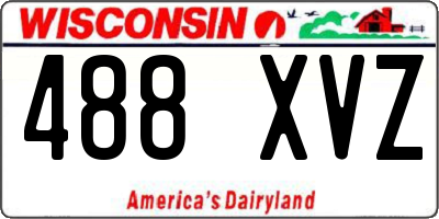 WI license plate 488XVZ
