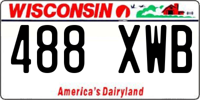 WI license plate 488XWB